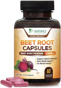 img 4 attached to 🌱 Organic Beet Root Capsules - 1300mg Per Serving - USA-Made Beetroot Powder Extract - Vegan Herbal Nitrate Supplement - Natural Nitric Oxide Boost for Energy and Performance - NonGMO - 60 Capsules