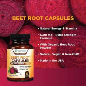 img 2 attached to 🌱 Organic Beet Root Capsules - 1300mg Per Serving - USA-Made Beetroot Powder Extract - Vegan Herbal Nitrate Supplement - Natural Nitric Oxide Boost for Energy and Performance - NonGMO - 60 Capsules