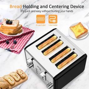 img 2 attached to 🍞 whall Stainless Steel 4 Slice Toaster - 6 Bread Shade Settings, Bagel and Defrost Functions, Dual Control Panels, 4 Extra Wide Slots, Removable Crumb Tray - 1500W, Perfect for Different Bread Types