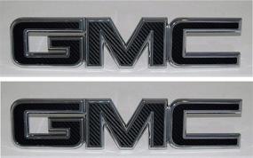 img 4 attached to 🚘 Enhance Your GMC's Aesthetic with Vinyl Design Front and Rear Emblem Overlay Kit for Yukon, Sierra, Denali, Acadia, Terrain - 2 Kits of 3M Black Carbon Fiber