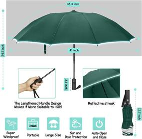 img 1 attached to 🌂 Ultimate Windproof Reflective Umbrellas: Automatic Folding Umbrellas with Enhanced Protection