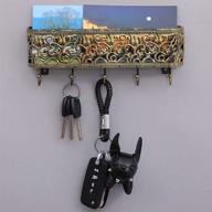 🔑 organize keys and mail with oakeer wall mount mail holder and key hooks – retro golden design логотип