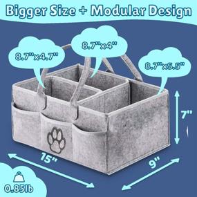 img 2 attached to Nursery Changing Table Storage Bin: Essential Newborn Registry Must-Have, Grey Portable Car Travel Organizer