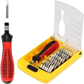 img 4 attached to 🔧 Apsung 37 in 1 Precision Screwdriver Set with Slotted, Phillips, Torx & More Bits, Non-Slip Magnetic Electronics Repair Tool Kit for iPhone, Android, Computer, Laptop, Watch, Glasses, PC, Camera, and More
