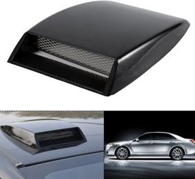 img 3 attached to 🚗 Universal Car Decorative Bonnet Vent Cover - Air Flow Intake Scoop Sticker Hood for Enhanced Aesthetic (Black)