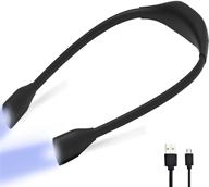 🔦 yokellmux neck book light: hands-free rechargeable reading lamp for bedtime, knitting, camping, and running - 3 colors & bendable arms, long lasting (black) логотип