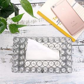 img 3 attached to 📦 Sumnacon Silver Crystal Tissue Box Cover - Decorative Toilet Paper Box, Crystal Napkin Holder, Facial Tissue Holder for Bathroom, Dresser, Night Stand, Desk, Table