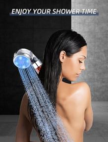 img 2 attached to LED Shower Head Set with Color Changing, Filter Filtration, High Pressure, Water Saving Spray, Handheld Showerheads with Hose and Base for Dry Skin and Hair, Temperature-Controlled Shower Heads
