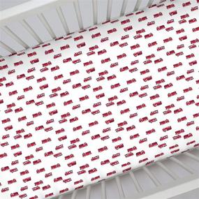 img 1 attached to 🚒 Carter's Firetruck 100% Cotton Sateen Fitted Crib Sheet – Soft & Stylish Bedding for your Little Hero