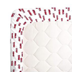 img 2 attached to 🚒 Carter's Firetruck 100% Cotton Sateen Fitted Crib Sheet – Soft & Stylish Bedding for your Little Hero