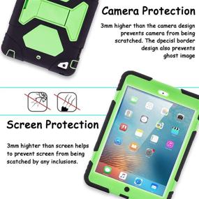 img 3 attached to 📱 ACEGUARDER iPad Mini Case - Full Body Protective Soft Silicone Cover with Adjustable Kickstand for iPad Mini 1 2 3 (Black/Green) - Enhanced SEO