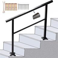 🚀 spaceup step handrail: stylish and sturdy 3ft aluminum railing - perfect for 0 to 3 steps - easy installation kit - ideal for outdoor and indoor steps - mirror black finish логотип