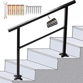 img 4 attached to 🚀 SPACEUP Step Handrail: Stylish and Sturdy 3Ft Aluminum Railing - Perfect for 0 to 3 Steps - Easy Installation Kit - Ideal for Outdoor and Indoor Steps - Mirror Black Finish