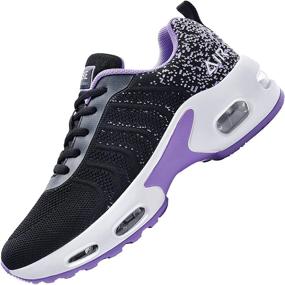 img 4 attached to Impdoo Athletic Running Sneaker Blackpurple