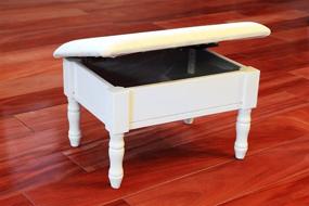 img 2 attached to 🪑 Frenchi Home Furnishing Footstool with Storage: White Finish and Dark Beige Cover, Organize and Relax in Style