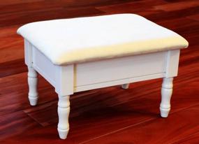 img 4 attached to 🪑 Frenchi Home Furnishing Footstool with Storage: White Finish and Dark Beige Cover, Organize and Relax in Style