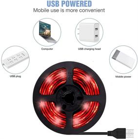 img 3 attached to ⚡ iNextStation Waterproof LED Strip Light - Battery & USB Powered, 5V 60 Units SMD5050 LEDs LED Tape (100cm, Red)