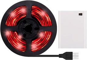 img 4 attached to ⚡ iNextStation Waterproof LED Strip Light - Battery & USB Powered, 5V 60 Units SMD5050 LEDs LED Tape (100cm, Red)