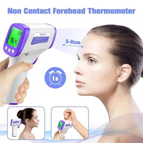 img 2 attached to 🌡️ Non-Contact Infrared Forehead Thermometer with Fever Alarm - Accurate Digital Thermometer for Adults, Kids, and Babies - LCD Display and Memory Function - Includes 2 AAA Batteries