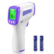🌡️ non-contact infrared forehead thermometer with fever alarm - accurate digital thermometer for adults, kids, and babies - lcd display and memory function - includes 2 aaa batteries logo