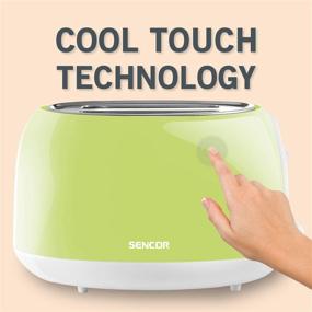 img 1 attached to Sencor High Lift 2-Slot Toaster: Safe Cool Touch Technology, Lime Green - Medium