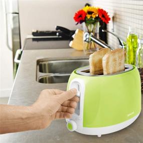 img 3 attached to Sencor High Lift 2-Slot Toaster: Safe Cool Touch Technology, Lime Green - Medium