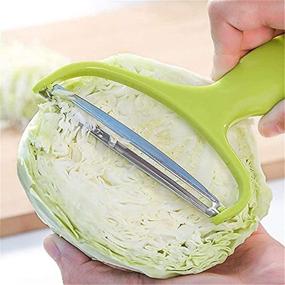 img 4 attached to 🥬 MauSong Peeler - Wide Mouth Stainless Steel Cabbage and Fruit Peeler - Salad Vegetable Grater for Coleslaw and More