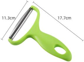 img 3 attached to 🥬 MauSong Peeler - Wide Mouth Stainless Steel Cabbage and Fruit Peeler - Salad Vegetable Grater for Coleslaw and More