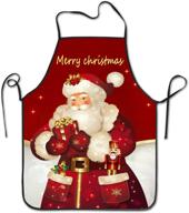 🎅 фартук shuwekk рождественский - праздничные фартуки кухонные санта-клаусы на рождество, для готовки и грильяжа - фартук с регулируемым шнурком на шее - идеальные подарки для мужчин, женщин, семьи и друзей. логотип