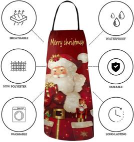 img 1 attached to 🎅 Фартук Shuwekk Рождественский - Праздничные фартуки кухонные санта-клаусы на Рождество, для готовки и грильяжа - Фартук с регулируемым шнурком на шее - Идеальные подарки для мужчин, женщин, семьи и друзей.