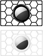 чехол для airtag в форме карточки для кошелька - черный и белый - совместимый держатель логотип