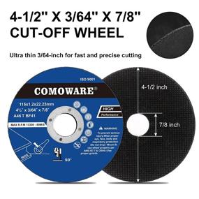 img 3 attached to 🔪 COMOWARE 25 Pack 4 1/2" Ultra Thin Cut Off Wheels, Metal and Stainless Steel, Aggressive Angle Grinder Cutting Disc, General Purpose Cutting Wheel