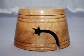 img 1 attached to 🌟 Mangowood Star Wooden Yarn Bowl - Portable Knit and Crochet Storage, 6in x 4in
