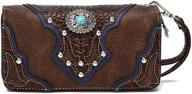 👜 laser cut crocodile cowgirl western purse with studded conchos - women's wristlet wallet logo