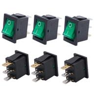 twidec/6pcs rocker switch 3 pins 2 position on/off ac 6a/125v 10a/250v spst green led light illuminated boat rocker switch toggle（quality assurance for 1 years）kcd1-2-101n-g logo