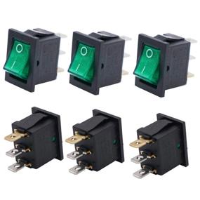 img 3 attached to Twidec/6Pcs Rocker Switch 3 Pins 2 Position ON/Off AC 6A/125V 10A/250V SPST Green LED Light Illuminated Boat Rocker Switch Toggle（Quality Assurance For 1 Years）KCD1-2-101N-G