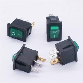 img 1 attached to Twidec/6Pcs Rocker Switch 3 Pins 2 Position ON/Off AC 6A/125V 10A/250V SPST Green LED Light Illuminated Boat Rocker Switch Toggle（Quality Assurance For 1 Years）KCD1-2-101N-G