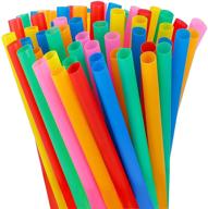 tomnk 200pcs jumbo smoothie straws: boba, milkshake, 🥤 & more! assorted bright colors for extra wide sipping experience logo