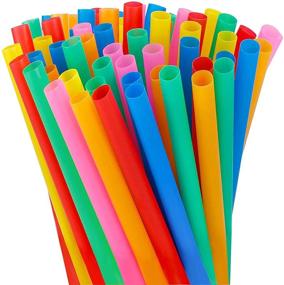 img 4 attached to Tomnk 200pcs Jumbo Smoothie Straws: Boba, Milkshake, 🥤 & More! Assorted Bright Colors for Extra Wide Sipping Experience