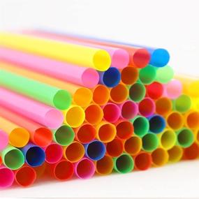 img 1 attached to Tomnk 200pcs Jumbo Smoothie Straws: Boba, Milkshake, 🥤 & More! Assorted Bright Colors for Extra Wide Sipping Experience