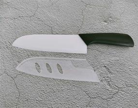 img 3 attached to 🔪 Деревянная керамическая серия Revolution - Прочный кухонный нож Santoku 7 дюймов с толстом и тяжелым клинком, нескользящей рукояткой - Идеально подходит для мяса, фруктов и овощей - Белый клинок (черная рукоятка) - Размер: 29x4.5 см