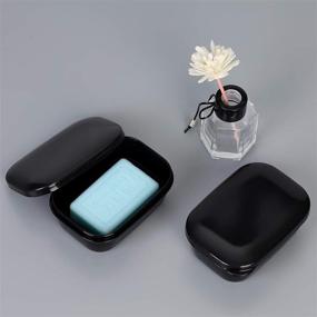 img 3 attached to Quatish Travel Soap Holder: 2PCS Portable Soap Dish for Camping, Gym & Travel (Black)