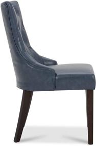 img 2 attached to CHITA Tufted Mid-Century Modern Dining Chairs – Dark Blue Leather Upholstered Kitchen Chairs with Padded Seats