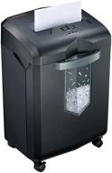 bonsaii c149-d: high-capacity 14-sheet micro-cut shredder for office and home; safely obliterates credit cards, staples, clips; convenient 60-minute run time; deluxe 6-gallon pullout wastebasket; sleek black design logo