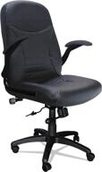 🪑 mayline high back big and tall swivel office task desk chair, 500 lbs. capacity, black leather, armrests logo