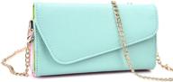 👝 kroo clutch wallet: teal and pink carrying case for smartphones up to 5.7 inch - with wristlet and crossbody strap - frustration-free packaging logo