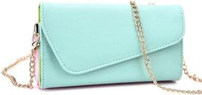 img 4 attached to 👝 Kroo Clutch Wallet: Teal and Pink Carrying Case for Smartphones up to 5.7 Inch - with Wristlet and Crossbody Strap - Frustration-Free Packaging