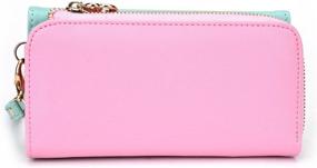 img 3 attached to 👝 Kroo Clutch Wallet: Teal and Pink Carrying Case for Smartphones up to 5.7 Inch - with Wristlet and Crossbody Strap - Frustration-Free Packaging