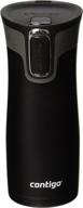 ☕ 16oz matte black contigo autoseal west loop stainless steel travel mug with convenient easy-clean lid логотип