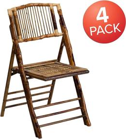 img 2 attached to Optimize Your Search: Set of 🪑 4 Flash Furniture American Champion Bamboo Folding Chairs